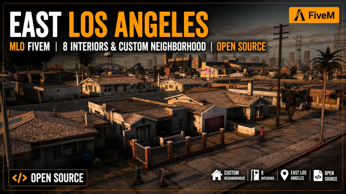 East Los Angeles MLO FiveM | 8 Interiors & Custom Neighborhood | Open Source